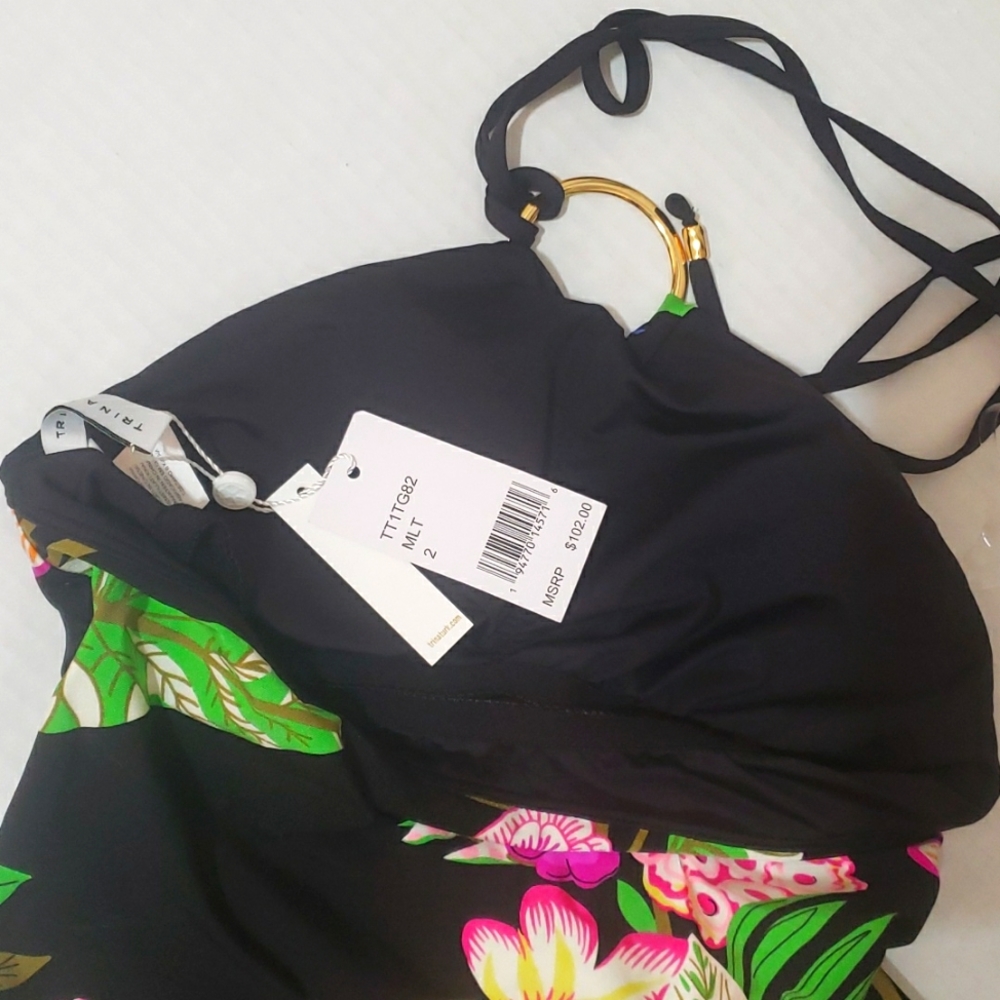 NWT Trina Turk Moonlite Tankini Top & Riviera Solid Bikini Bottom Set 2 - Picture 7 of 8